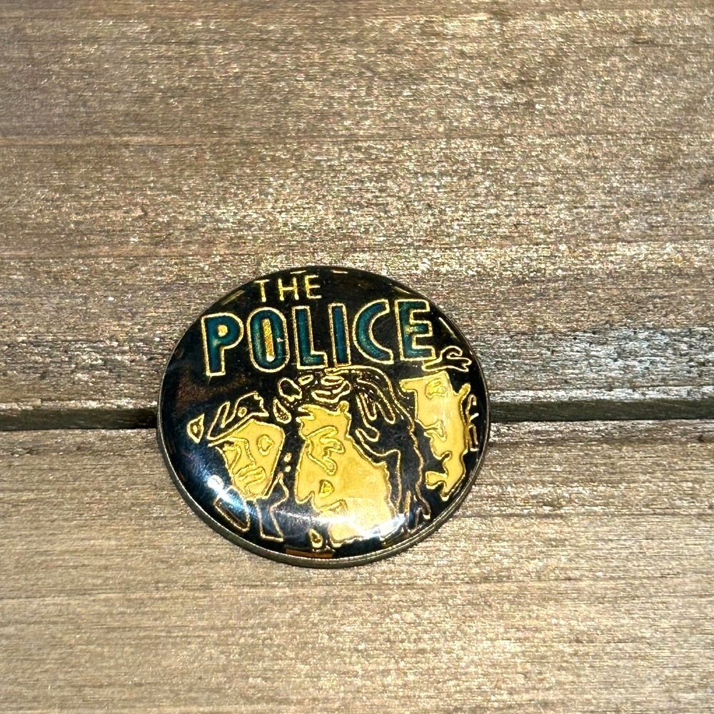 The Police Vintage Band Concert Pin Caricature Style Enamel 1"